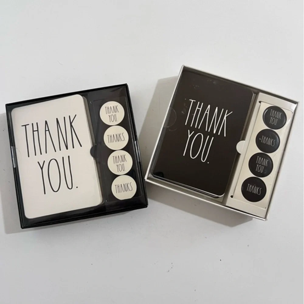 Rae Dunn Thank You Cards Note Card Sets Set of 2 Boxes 24 Cards Total New